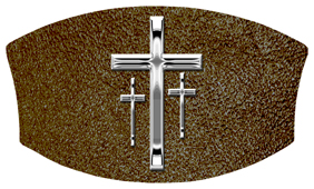 DNSWILL 517 SL SH BR Silver 3 Crosses Shimmer Brown Background